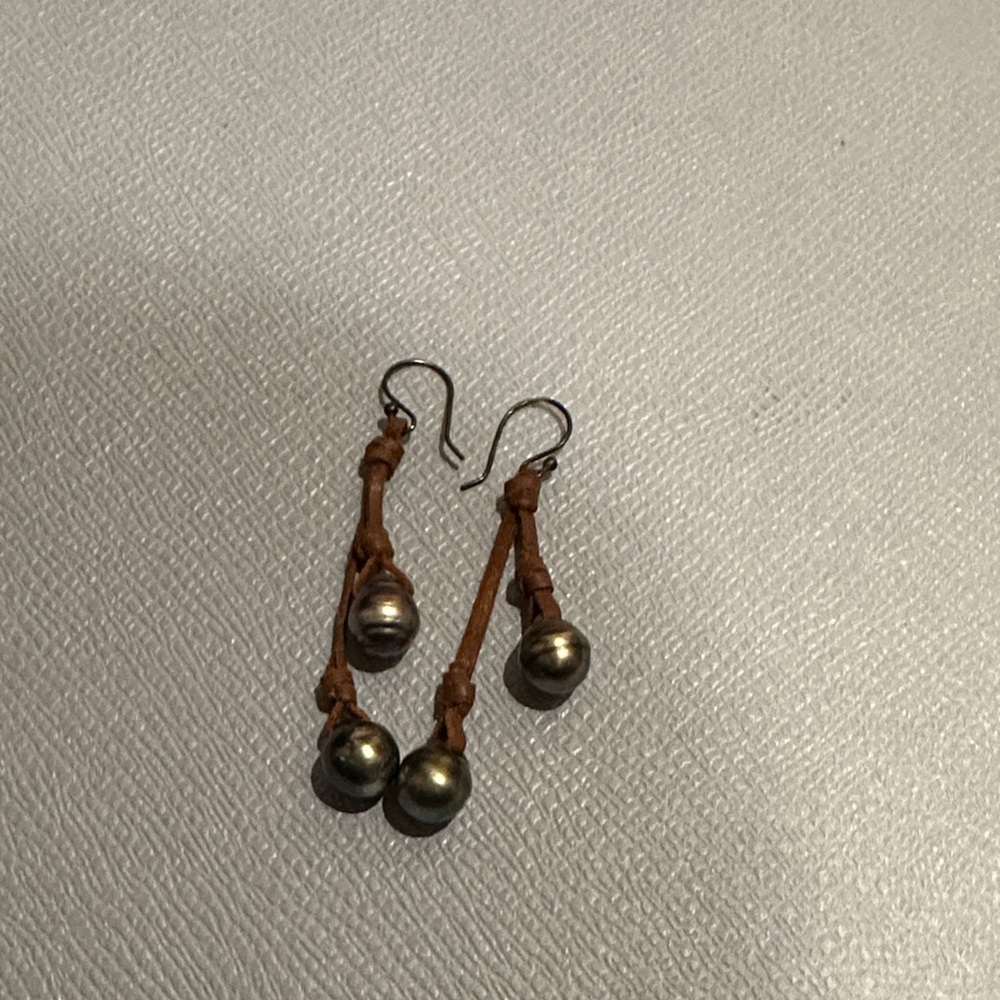 Stylish Silver and Brown Dangle Earrings